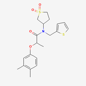 molecular formula C20H25NO4S2 B11586159 2-(3,4-dimethylphenoxy)-N-(1,1-dioxidotetrahydrothiophen-3-yl)-N-(thiophen-2-ylmethyl)propanamide 