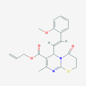 Allyl 6-[(E)-2-(2-methoxyphenyl)ethenyl]-8-methyl-4-oxo-3,4-dihydro-2H,6H-pyrimido[2,1-B][1,3]thiazine-7-carboxylate