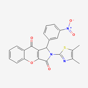 molecular formula C22H15N3O5S B11586173 2-(4,5-Dimethyl-1,3-thiazol-2-yl)-1-(3-nitrophenyl)-1,2-dihydrochromeno[2,3-c]pyrrole-3,9-dione 