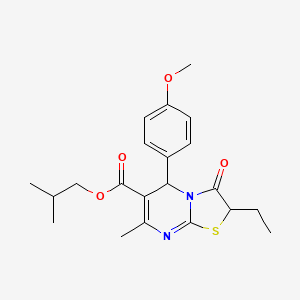 2-methylpropyl 2-ethyl-5-(4-methoxyphenyl)-7-methyl-3-oxo-2H,3H,5H-[1,3]thiazolo[3,2-a]pyrimidine-6-carboxylate