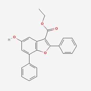 molecular formula C23H18O4 B11586194 Ethyl 5-hydroxy-2,7-diphenyl-1-benzofuran-3-carboxylate 