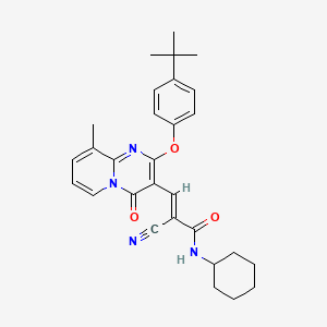 molecular formula C29H32N4O3 B11586206 (2E)-3-[2-(4-tert-butylphenoxy)-9-methyl-4-oxo-4H-pyrido[1,2-a]pyrimidin-3-yl]-2-cyano-N-cyclohexylprop-2-enamide 