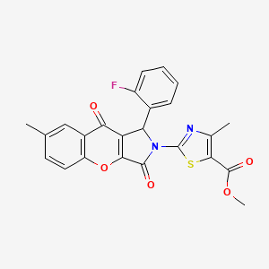 methyl 2-[1-(2-fluorophenyl)-7-methyl-3,9-dioxo-3,9-dihydrochromeno[2,3-c]pyrrol-2(1H)-yl]-4-methyl-1,3-thiazole-5-carboxylate