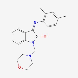 (3Z)-3-[(2,4-dimethylphenyl)imino]-1-(morpholin-4-ylmethyl)-1,3-dihydro-2H-indol-2-one