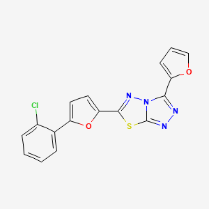 molecular formula C17H9ClN4O2S B11586253 6-[5-(2-Chlorophenyl)furan-2-yl]-3-(furan-2-yl)-[1,2,4]triazolo[3,4-b][1,3,4]thiadiazole 