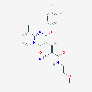 (2E)-3-[2-(4-chloro-3-methylphenoxy)-9-methyl-4-oxo-4H-pyrido[1,2-a]pyrimidin-3-yl]-2-cyano-N-(2-methoxyethyl)prop-2-enamide