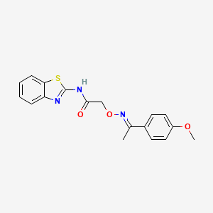 N-[(2E)-1,3-benzothiazol-2(3H)-ylidene]-2-({[(1E)-1-(4-methoxyphenyl)ethylidene]amino}oxy)acetamide