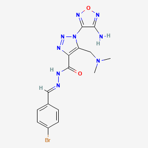 molecular formula C15H16BrN9O2 B11586301 1-(4-amino-1,2,5-oxadiazol-3-yl)-N'-[(E)-(4-bromophenyl)methylidene]-5-[(dimethylamino)methyl]-1H-1,2,3-triazole-4-carbohydrazide 