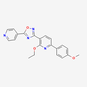 molecular formula C21H18N4O3 B11586309 2-Ethoxy-6-(4-methoxyphenyl)-3-[5-(pyridin-4-yl)-1,2,4-oxadiazol-3-yl]pyridine 