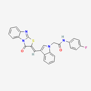 molecular formula C26H17FN4O2S B11586323 N-(4-fluorophenyl)-2-{3-[(Z)-(3-oxo[1,3]thiazolo[3,2-a]benzimidazol-2(3H)-ylidene)methyl]-1H-indol-1-yl}acetamide 