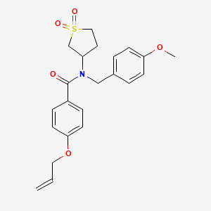 molecular formula C22H25NO5S B11586328 N-(1,1-dioxidotetrahydrothiophen-3-yl)-N-(4-methoxybenzyl)-4-(prop-2-en-1-yloxy)benzamide 