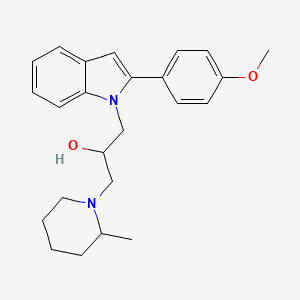 molecular formula C24H30N2O2 B11586330 1-[2-(4-methoxyphenyl)-1H-indol-1-yl]-3-(2-methylpiperidin-1-yl)propan-2-ol 