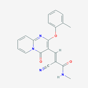 molecular formula C20H16N4O3 B11586336 (2E)-2-cyano-N-methyl-3-[2-(2-methylphenoxy)-4-oxo-4H-pyrido[1,2-a]pyrimidin-3-yl]prop-2-enamide 