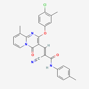 molecular formula C27H21ClN4O3 B11586351 (2E)-3-[2-(4-chloro-3-methylphenoxy)-9-methyl-4-oxo-4H-pyrido[1,2-a]pyrimidin-3-yl]-2-cyano-N-(4-methylphenyl)prop-2-enamide 