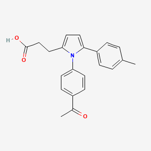 molecular formula C22H21NO3 B11586358 3-[1-(4-acetylphenyl)-5-(4-methylphenyl)-1H-pyrrol-2-yl]propanoic acid 