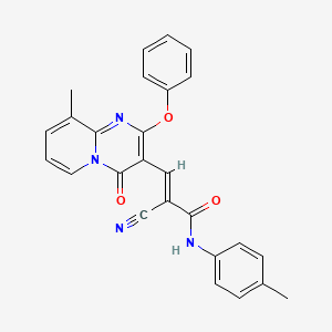 (2E)-2-Cyano-3-{9-methyl-4-oxo-2-phenoxy-4H-pyrido[1,2-A]pyrimidin-3-YL}-N-(4-methylphenyl)prop-2-enamide