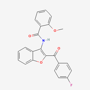 molecular formula C23H16FNO4 B11586428 N-[2-(4-fluorobenzoyl)-1-benzofuran-3-yl]-2-methoxybenzamide 