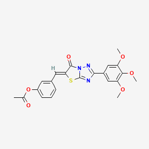 3-{(Z)-[6-oxo-2-(3,4,5-trimethoxyphenyl)[1,3]thiazolo[3,2-b][1,2,4]triazol-5(6H)-ylidene]methyl}phenyl acetate