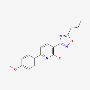 2-Methoxy-6-(4-methoxyphenyl)-3-(5-propyl-1,2,4-oxadiazol-3-yl)pyridine