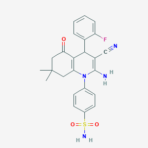 4-(2-amino-3-cyano-4-(2-fluorophenyl)-7,7-dimethyl-5-oxo-5,6,7,8-tetrahydro-1(4H)-quinolinyl)benzenesulfonamide