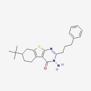 molecular formula C23H29N3OS B11586471 3-amino-7-tert-butyl-2-(3-phenylpropyl)-5,6,7,8-tetrahydro[1]benzothieno[2,3-d]pyrimidin-4(3H)-one 