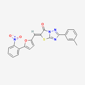 (5Z)-2-(3-methylphenyl)-5-{[5-(2-nitrophenyl)furan-2-yl]methylidene}[1,3]thiazolo[3,2-b][1,2,4]triazol-6(5H)-one