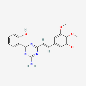 molecular formula C20H20N4O4 B11586494 2-{4-Amino-6-[(E)-2-(3,4,5-trimethoxy-phenyl)-vinyl]-[1,3,5]triazin-2-yl}-phenol 