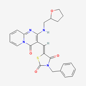 (5Z)-3-benzyl-5-({4-oxo-2-[(tetrahydrofuran-2-ylmethyl)amino]-4H-pyrido[1,2-a]pyrimidin-3-yl}methylidene)-1,3-thiazolidine-2,4-dione