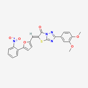 (5Z)-2-(3,4-dimethoxyphenyl)-5-{[5-(2-nitrophenyl)furan-2-yl]methylidene}[1,3]thiazolo[3,2-b][1,2,4]triazol-6(5H)-one