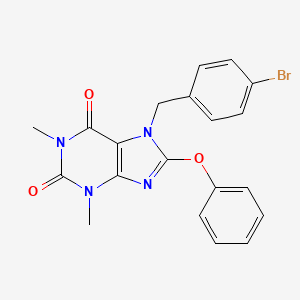 molecular formula C20H17BrN4O3 B11586516 7-(4-bromobenzyl)-1,3-dimethyl-8-phenoxy-3,7-dihydro-1H-purine-2,6-dione 