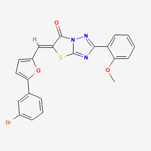 molecular formula C22H14BrN3O3S B11586522 (5Z)-5-{[5-(3-bromophenyl)furan-2-yl]methylidene}-2-(2-methoxyphenyl)[1,3]thiazolo[3,2-b][1,2,4]triazol-6(5H)-one 