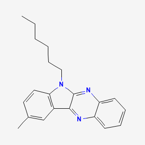 molecular formula C21H23N3 B11586534 6-hexyl-9-methyl-6H-indolo[2,3-b]quinoxaline 