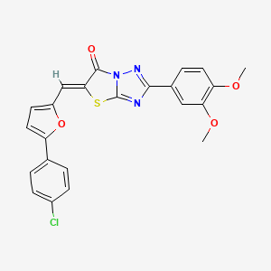 (5Z)-5-{[5-(4-chlorophenyl)furan-2-yl]methylidene}-2-(3,4-dimethoxyphenyl)[1,3]thiazolo[3,2-b][1,2,4]triazol-6(5H)-one