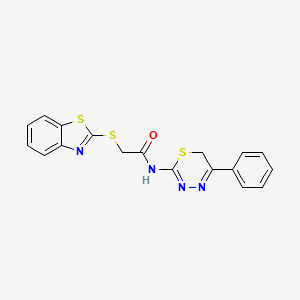 2-(1,3-benzothiazol-2-ylsulfanyl)-N-(5-phenyl-6H-1,3,4-thiadiazin-2-yl)acetamide