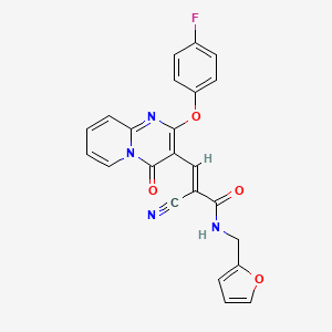 molecular formula C23H15FN4O4 B11586556 (2E)-2-cyano-3-[2-(4-fluorophenoxy)-4-oxo-4H-pyrido[1,2-a]pyrimidin-3-yl]-N-(furan-2-ylmethyl)prop-2-enamide 