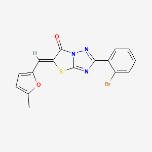 molecular formula C16H10BrN3O2S B11586588 (5Z)-2-(2-bromophenyl)-5-[(5-methylfuran-2-yl)methylidene][1,3]thiazolo[3,2-b][1,2,4]triazol-6(5H)-one 