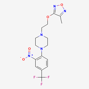 molecular formula C16H18F3N5O4 B11586604 1-{2-[(4-Methyl-1,2,5-oxadiazol-3-yl)oxy]ethyl}-4-[2-nitro-4-(trifluoromethyl)phenyl]piperazine 