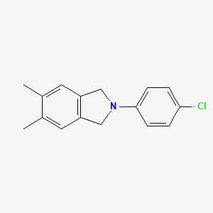 molecular formula C16H16ClN B11586649 2-(4-chlorophenyl)-5,6-dimethyl-2,3-dihydro-1H-isoindole 