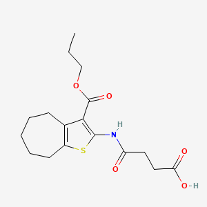 4-oxo-4-{[3-(propoxycarbonyl)-5,6,7,8-tetrahydro-4H-cyclohepta[b]thiophen-2-yl]amino}butanoic acid