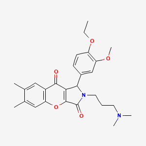 2-[3-(Dimethylamino)propyl]-1-(4-ethoxy-3-methoxyphenyl)-6,7-dimethyl-1,2-dihydrochromeno[2,3-c]pyrrole-3,9-dione