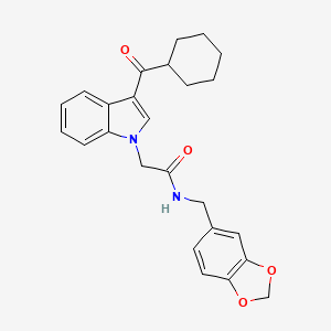 N-(1,3-benzodioxol-5-ylmethyl)-2-[3-(cyclohexylcarbonyl)-1H-indol-1-yl]acetamide