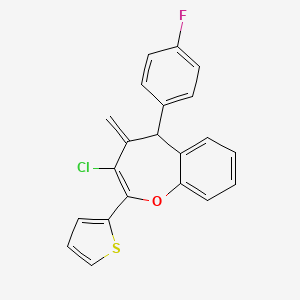 molecular formula C21H14ClFOS B11586762 3-Chloro-5-(4-fluorophenyl)-4-methylidene-2-(thiophen-2-yl)-4,5-dihydro-1-benzoxepine 