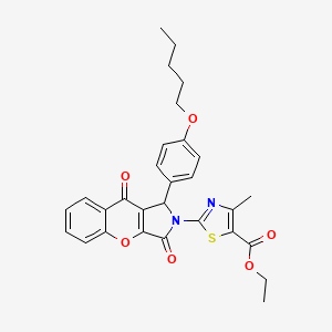 molecular formula C29H28N2O6S B11586785 ethyl 2-{3,9-dioxo-1-[4-(pentyloxy)phenyl]-3,9-dihydrochromeno[2,3-c]pyrrol-2(1H)-yl}-4-methyl-1,3-thiazole-5-carboxylate 