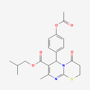 isobutyl 6-[4-(acetyloxy)phenyl]-8-methyl-4-oxo-3,4-dihydro-2H,6H-pyrimido[2,1-b][1,3]thiazine-7-carboxylate