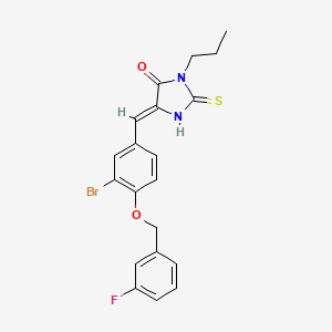 molecular formula C20H18BrFN2O2S B11586815 (5Z)-5-{3-bromo-4-[(3-fluorobenzyl)oxy]benzylidene}-3-propyl-2-thioxoimidazolidin-4-one 