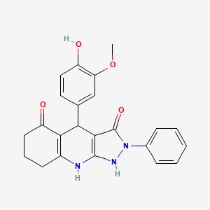 4-(4-hydroxy-3-methoxyphenyl)-2-phenyl-4,7,8,9-tetrahydro-1H-pyrazolo[3,4-b]quinoline-3,5(2H,6H)-dione