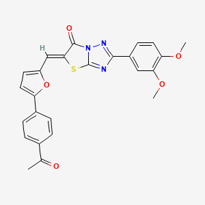 (5Z)-5-{[5-(4-acetylphenyl)furan-2-yl]methylidene}-2-(3,4-dimethoxyphenyl)[1,3]thiazolo[3,2-b][1,2,4]triazol-6(5H)-one