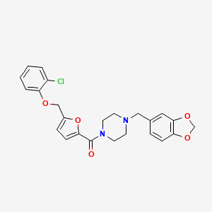 [4-(1,3-Benzodioxol-5-ylmethyl)piperazin-1-yl]{5-[(2-chlorophenoxy)methyl]furan-2-yl}methanone