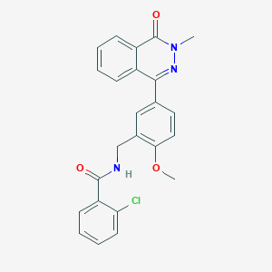 molecular formula C24H20ClN3O3 B11586849 2-chloro-N-[2-methoxy-5-(3-methyl-4-oxo-3,4-dihydrophthalazin-1-yl)benzyl]benzamide 