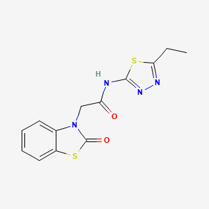 molecular formula C13H12N4O2S2 B11586865 N-(5-ethyl-1,3,4-thiadiazol-2-yl)-2-(2-oxo-1,3-benzothiazol-3(2H)-yl)acetamide 